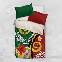 Melanesian Vanuatu Tribal Boar Tusk Bedding Set Tropical Plants and Namele Motifs - Polynesian Pride