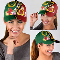 Melanesian Vanuatu Tribal Boar Tusk Classic Cap Tropical Plants and Namele Motifs LT03 - Polynesian Pride