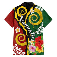 Melanesian Vanuatu Tribal Boar Tusk Family Matching Summer Maxi Dress and Hawaiian Shirt Tropical Plants and Namele Motifs - Polynesian Pride