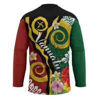 Melanesian Vanuatu Tribal Boar Tusk Hockey Jersey Tropical Plants and Namele Motifs LT03 - Polynesian Pride
