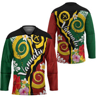 Melanesian Vanuatu Tribal Boar Tusk Hockey Jersey Tropical Plants and Namele Motifs LT03 - Polynesian Pride