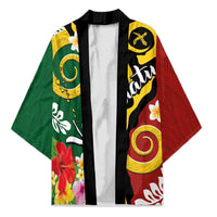Melanesian Vanuatu Tribal Boar Tusk Kimono Tropical Plants and Namele Motifs LT03 Unisex Green - Polynesian Pride