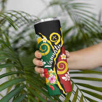 Melanesian Vanuatu Tribal Boar Tusk Skinny Tumbler Tropical Plants and Namele Motifs - Polynesian Pride