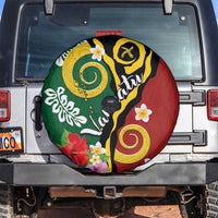 Melanesian Vanuatu Tribal Boar Tusk Spare Tire Cover Tropical Plants and Namele Motifs - Polynesian Pride