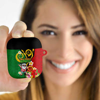 Vanuatu Christmas AirPods Case Funny Santa with Namele and Boar Tusk Tribal LT03 Green - Polynesian Pride