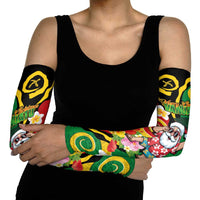 Vanuatu Christmas Arm Sleeves Funny Santa with Namele and Boar Tusk Tribal - Polynesian Pride