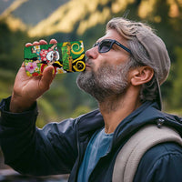 Vanuatu Christmas 4 in 1 Can Cooler Tumbler Funny Santa with Namele and Boar Tusk Tribal - Polynesian Pride