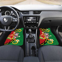 Vanuatu Christmas Car Mats Funny Santa with Namele and Boar Tusk Tribal - Polynesian Pride