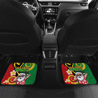 Vanuatu Christmas Car Mats Funny Santa with Namele and Boar Tusk Tribal - Polynesian Pride
