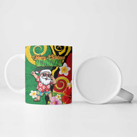 Vanuatu Christmas Ceramic Mug Funny Santa with Namele and Boar Tusk Tribal - Polynesian Pride