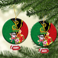 Vanuatu Christmas Ceramic Ornament Funny Santa with Namele and Boar Tusk Tribal - Polynesian Pride