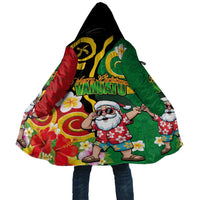 Vanuatu Christmas Cloak Funny Santa with Namele and Boar Tusk Tribal LT03 Unisex Green - Polynesian Pride