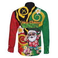 Vanuatu Christmas Family Matching Off Shoulder Short Dress and Hawaiian Shirt Funny Santa with Namele and Boar Tusk Tribal - Polynesian Pride