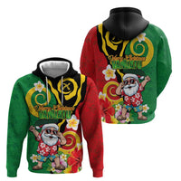 Vanuatu Christmas Hoodie Funny Santa with Namele and Boar Tusk Tribal - Polynesian Pride