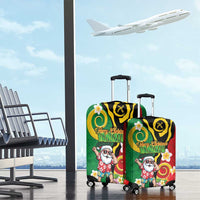 Vanuatu Christmas Luggage Cover Funny Santa with Namele and Boar Tusk Tribal - Polynesian Pride