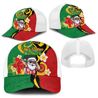 Vanuatu Christmas Mesh Trucker Cap Funny Santa with Namele and Boar Tusk Tribal - Polynesian Pride