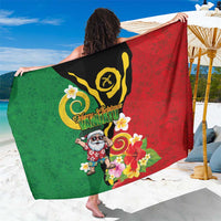 Vanuatu Christmas Sarong Funny Santa with Namele and Boar Tusk Tribal - Polynesian Pride