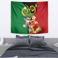 Vanuatu Christmas Tapestry Funny Santa with Namele and Boar Tusk Tribal - Polynesian Pride