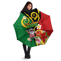 Vanuatu Christmas Umbrella Funny Santa with Namele and Boar Tusk Tribal LT03 - Polynesian Pride