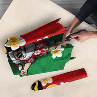 Vanuatu Christmas Umbrella Funny Santa with Namele and Boar Tusk Tribal LT03 - Polynesian Pride