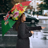 Vanuatu Christmas Umbrella Funny Santa with Namele and Boar Tusk Tribal LT03 - Polynesian Pride