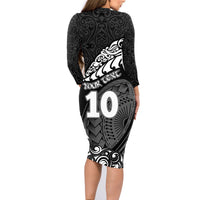 custom-new-zealand-rugby-family-matching-long-sleeve-bodycon-dress-and-hawaiian-shirt-maori-warrior-rugby-silver-fern-tribal-pattern
