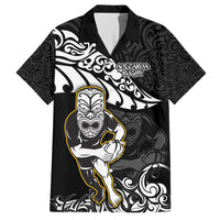 Custom New Zealand Rugby Hawaiian Shirt Maori Warrior Rugby Silver Fern Tribal Pattern LT03 Black - Polynesian Pride