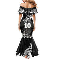 Custom New Zealand Rugby Mermaid Dress Maori Warrior Rugby Silver Fern Tribal Pattern LT03 - Polynesian Pride