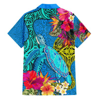 Polynesian Hawaiian Shirt The Turtle Jung Flower with Maori Pattern Ethnic Style LT03 - Polynesian Pride