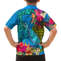 Polynesian Hawaiian Shirt The Turtle Jung Flower with Maori Pattern Ethnic Style LT03 - Polynesian Pride
