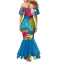 Polynesian Mermaid Dress The Turtle Jung Flower with Maori Pattern Ethnic Style LT03 - Polynesian Pride