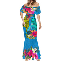 Polynesian Mermaid Dress The Turtle Jung Flower with Maori Pattern Ethnic Style LT03 - Polynesian Pride