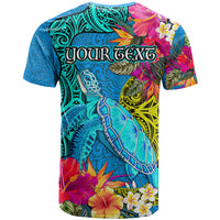Custom Polynesian T Shirt The Turtle Jung Flower with Maori Pattern Ethnic Style LT03 - Polynesian Pride