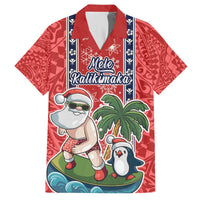 Hawaii Christmas Hawaiian Shirt The Santa Surfing Hawaii Xmas Style LT03 Red - Polynesian Pride