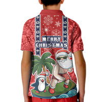 Hawaii Christmas Kid Polo Shirt The Santa Surfing Hawaii Xmas Style LT03 - Polynesian Pride