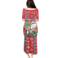 Custom Hawaii Christmas Puletasi The Santa Surfing Hawaii Xmas Style LT03 - Polynesian Pride