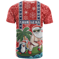 Custom Hawaii Christmas T Shirt The Santa Surfing Hawaii Xmas Style LT03 - Polynesian Pride