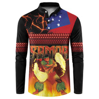 Samoan Siva Afi Button Sweatshirt Tribal Performers of Samoan Fire Knife Dancing