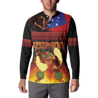 Samoan Siva Afi Button Sweatshirt Tribal Performers of Samoan Fire Knife Dancing