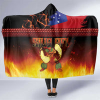 Samoan Siva Afi Hooded Blanket Tribal Performers of Samoan Fire Knife Dancing LT03 One Size Black - Polynesian Pride