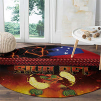 Samoan Siva Afi Round Carpet Tribal Performers of Samoan Fire Knife Dancing LT03 - Polynesian Pride