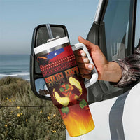 Samoan Siva Afi Tumbler With Handle Tribal Performers of Samoan Fire Knife Dancing