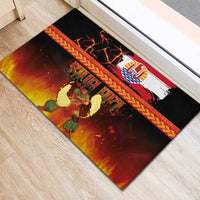 Tahitian Siva Afi Rubber Doormat Tribal Performers of Tahitian Fire Knife Dancing LT03 - Polynesian Pride