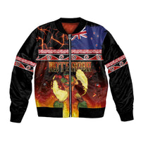 Aotearoa Siva Afi Bomber Jacket Tribal Performers of Aotearoa Fire Knife Dancing
