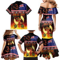 Aotearoa Siva Afi Family Matching Mermaid Dress and Hawaiian Shirt Tribal Performers of Aotearoa Fire Knife Dancing