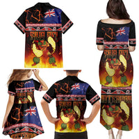 Aotearoa Siva Afi Family Matching Puletasi and Hawaiian Shirt Tribal Performers of Aotearoa Fire Knife Dancing