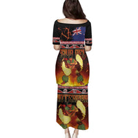 Aotearoa Siva Afi Family Matching Puletasi and Hawaiian Shirt Tribal Performers of Aotearoa Fire Knife Dancing