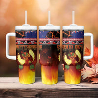 Aotearoa Siva Afi Tumbler With Handle Tribal Performers of Aotearoa Fire Knife Dancing