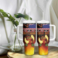 Aotearoa Siva Afi Tumbler With Handle Tribal Performers of Aotearoa Fire Knife Dancing