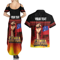 Personalised Samoan Spirit - Samoa Tribal Heritage Couples Matching Summer Maxi Dress and Hawaiian Shirt